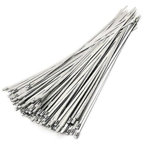 Attaches de câble en acier inoxydable, 100 pièces, attaches de câble de 7,9 pouces (1/5)