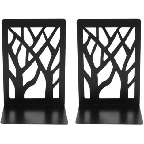 Serre-livres pour livres lourds, décoration intérieure, métal noir, 1 paire -- (1/5)