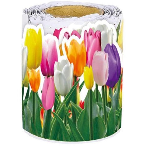rouleau de bordure florale tulipe 65,6 pi - Bordure florale pour bulletin d'information (1/5)