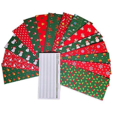 15 enveloppes de Noël + 15 feuilles de budget + 24 étiquettes pour l'argent et les reçus (1/5)