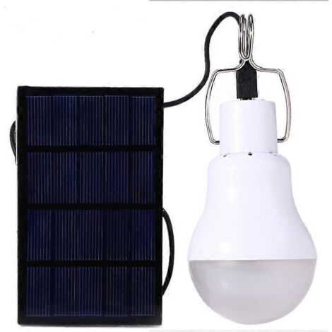 Ampoule LED solaire pour extérieur, lampe à énergie solaire 15W-- (1/5)