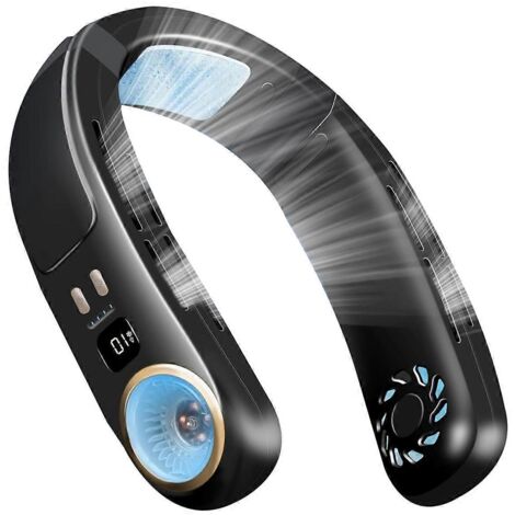Climatiseur de cou portable rechargeable sans pales, noir (1/5)