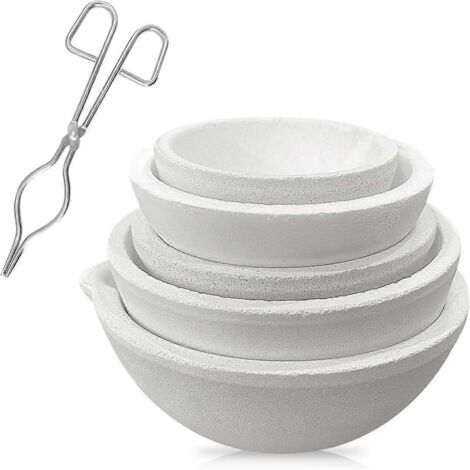 Lot de 6 creusets en céramique avec pince à creuset de 7,87 pouces -- (1/5)
