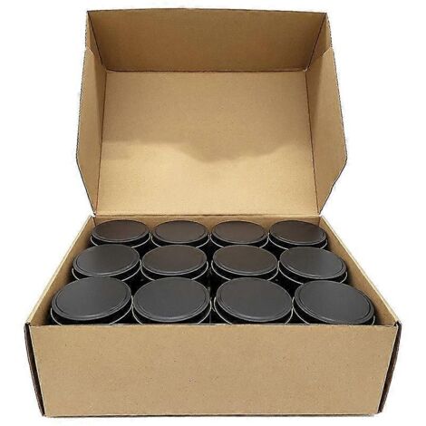 Boîtes à bougies, lot de 24, contenants métalliques de 113 g (4 oz) pour la fabrication de bougies. (1/5)