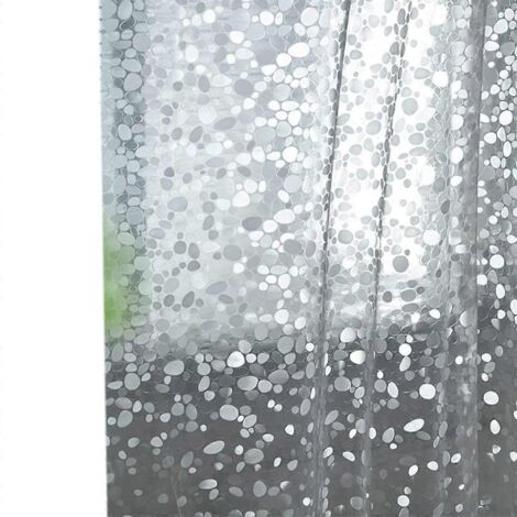 Rideau de douche transparent, rideau de douche à motif galets pour salle de bain (1/5)
