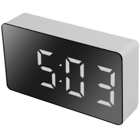 Réveil numérique LED avec écran LCD et affichage de l'heure la nuit, alimentation USB 5V/sans pile, décoration intérieure --- (1/5)
