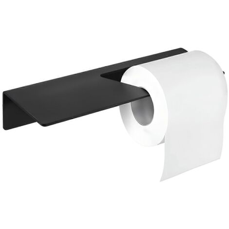 Porte-papier toilette noir, support mural adhésif pour papier toilette - Noir (1/5)
