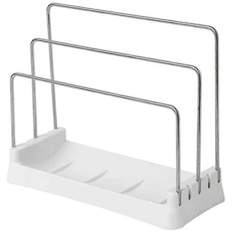 Porte-planches à découper, étagère de rangement pour garde-manger, porte-ustensiles de cuisine blanc-- (1/5)