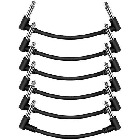 Lot de 6 câbles patch pour guitare de 6 pouces, câble d'effet noir pour pédale de guitare (1/5)