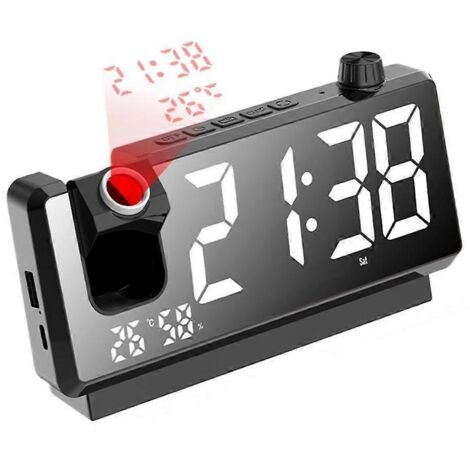 Réveil à projection avec écran LED HD - Horloges à projection intelligentes B-- (1/5)