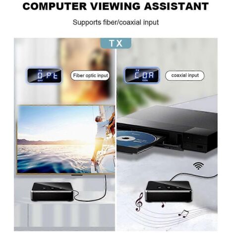 Récepteur Bluetooth 5.3 HD avec adaptateur sans fil et prise jack auxiliaire 3,5 mm (1/5)