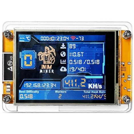 NMMiner NerdMiner V2 411KH/S Hashrate ESP32 Écran intelligent 2,8 pouces-- (1/5)