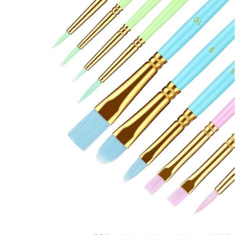 Ensemble de 10 pinceaux pour artistes, pinceaux pastel pour aquarelle -- (1/5)