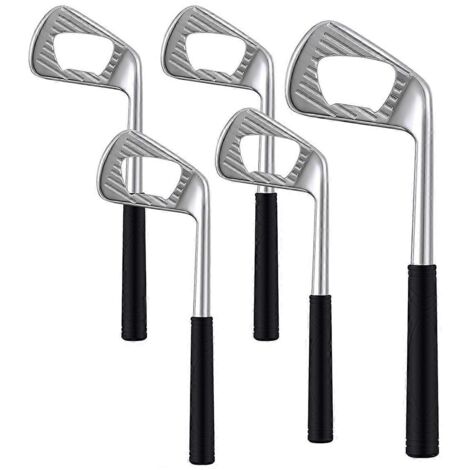 Lot de 5 ouvre-bouteilles en forme de club de golf, cadeau original pour la bière et la décoration sur le thème du golf. (1/5)