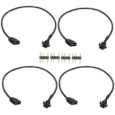 4 câbles d'extension RGB pour ventilateur RGB, bande LED PC -- (1/5)