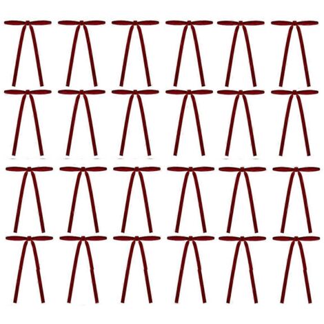 Lot de 24 décorations de Noël en forme de nœud, pendentif nœud en velours 5 x 7 pouces pour Noël (1/5)