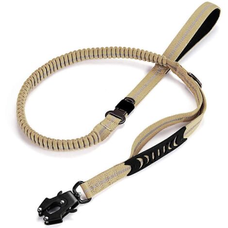Laisse élastique tactique ultra-résistante pour chien, anti-traction, kaki (1/5)