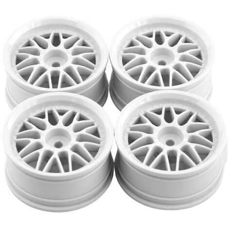 4 jantes de moyeu de roue en plastique blanc de 1,9 pouce (52 mm) (1/5)