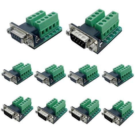 Carte d'adaptation RS232 D-SUB série vers terminal à 2 rangées de ports 9 broches-- (1/5)