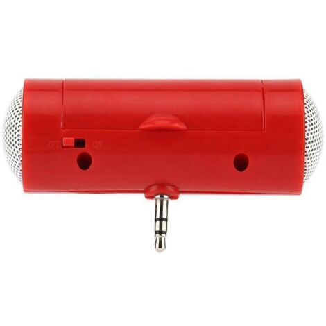 Mini haut-parleur portable 3,5 mm, mini haut-parleur amplifié rouge (1/5)