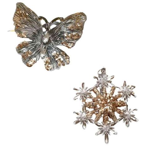 Décorations de Noël Flocon de neige transparent Papillon Décoration B-- (1/5)