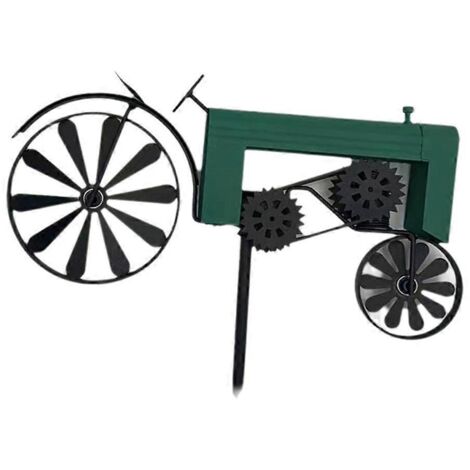 Piquet de jardin, Roues tournantes, Vintage, Girouette tracteur, Vert-- (1/5)