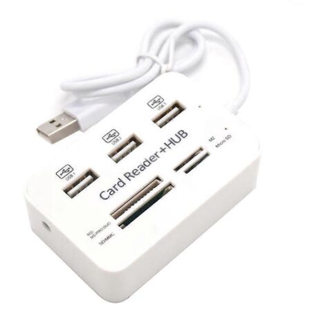 Hub USB 2.0 7 en 1 avec lecteur de cartes intégré -- (1/5)