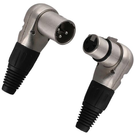 1 paire de connecteurs XLR mâle/femelle à 3 broches pour câble micro coudé (1/5)