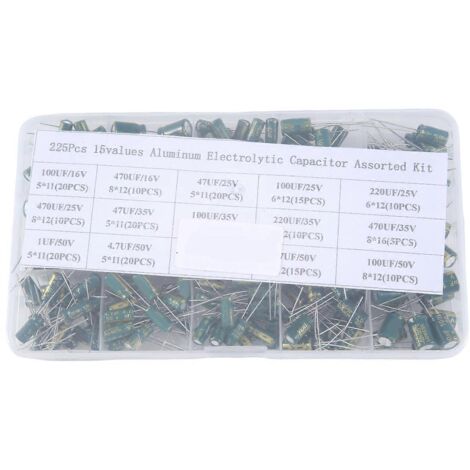 Kit de 225 condensateurs électrolytiques en aluminium haute fréquence en ligne (1/5)