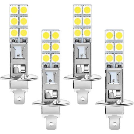 Kit de 4 ampoules LED H1 6000K Super White 80W pour phares antibrouillard (1/5)