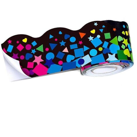 Bordure autocollante festonnée à confettis pour la décoration de salles de classe - (1/5)