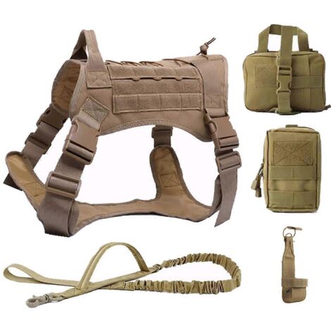 Ensemble collier, harnais et laisse pour grand chien - Gilet de dressage pour animaux de compagnie M-- (1/5)