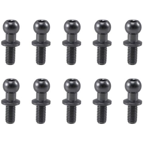 10 vis à billes hexagonales en métal M3 pour TT01 TT02, argent-- (1/5)