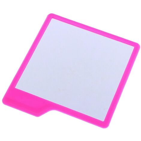 Miroir en silicone rose à poignées intégrées, incassable, pour rasage et maquillage. (1/5)
