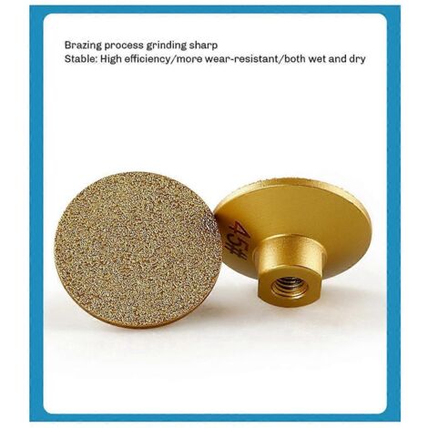 2PCS 45 M10 Tête de meulage plate brasée Pierre à polir abrasive-- (1/5)