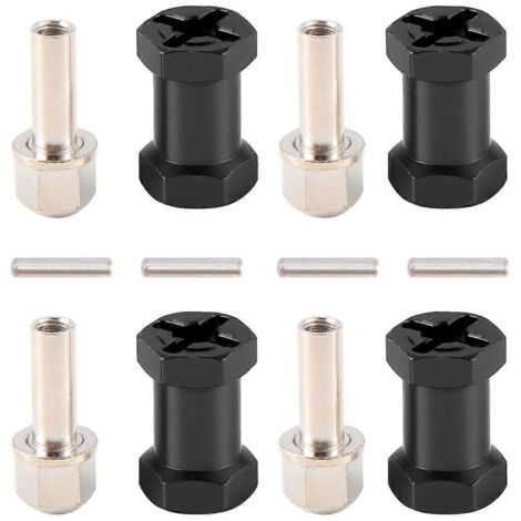 Adaptateur de moyeu de roue hexagonal de 12 mm, rallonge de 20 mm, coupleur noir (1/5)
