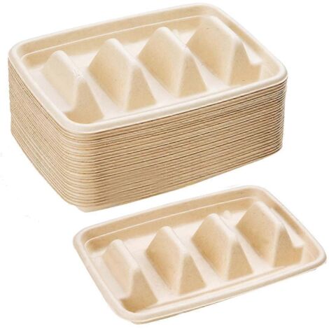 25 supports à tacos jetables pour plateaux à tacos, pour-- (1/5)
