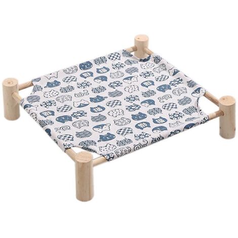 Lit hamac pour chat et chien, hamac en bois pour chat, lit surélevé rafraîchissant F-- (1/5)