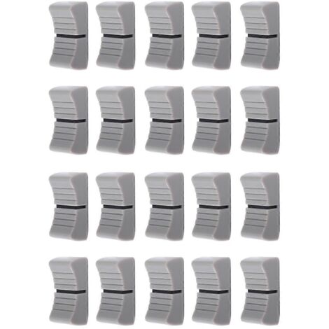 Lot de 20 boutons de fader pour console de mixage, compatibles avec les potentiomètres, gris. (1/5)