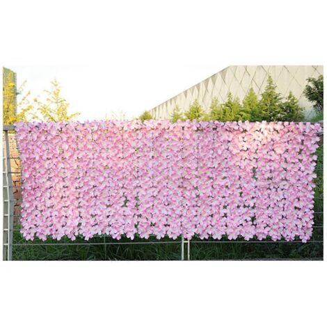 Clôture de fleurs artificielles d'hortensia violet, pétales imperméables et résistants aux UV (1/5)