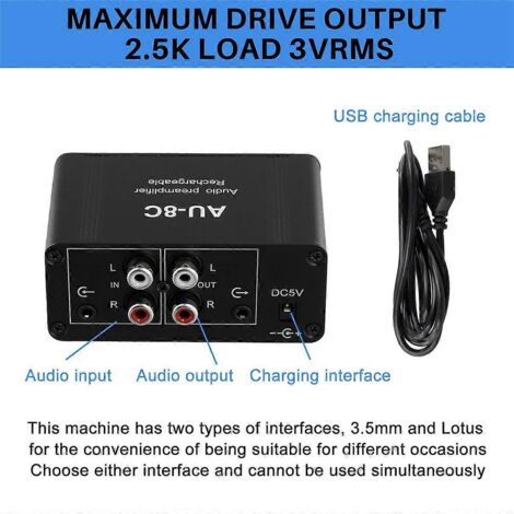 Préamplificateur audio stéréo rechargeable AU-8C NE5532 (1/5)