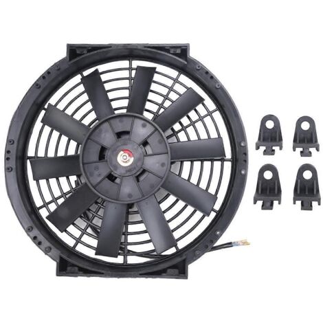 Kit de réservoir de radiateur universel à lames droites de 10 pouces, 12 V, 80 W, 2100 tr/min (1/5)