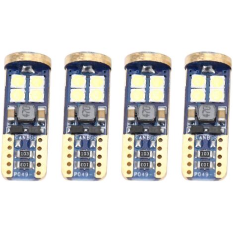 Ampoule LED T10 168 pour voiture, lot de 4, 194 W5W, 12 LED SMD 3030 (1/5)