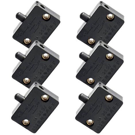 Lot de 6 interrupteurs LED pour éclairage de placard, interrupteurs pour lampes électriques, noir (1/5)