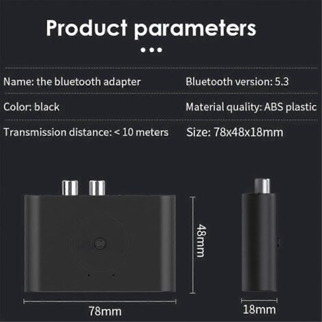 Adaptateur sans fil stéréo avec prise récepteur audio pour kit mains libres de voiture --- (1/5)