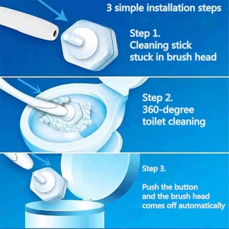 80 recharges de brosses de toilette jetables à double couche de fibres -- (1/5)