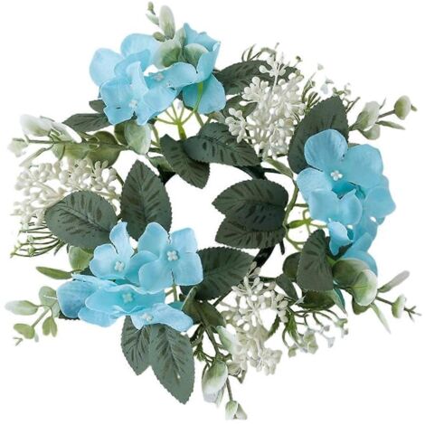 Couronne de bougies de mariage, fleurs artificielles, bleu lac-- (1/5)