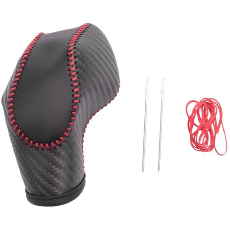Pommeau de levier de vitesse rouge aspect carbone PU pour voiture /Focus-- (1/5)