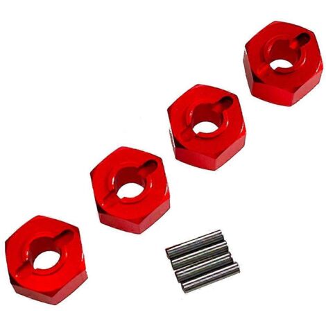 Connecteur hexagonal rouge de 12 mm pour voiture télécommandée 1/14 et 1/16 (1/5)