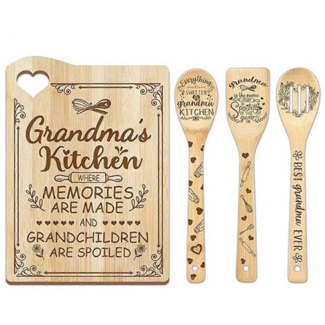 Planche à découper en bambou - Cadeau pour la fête des mères (grand-mère) (1/5)